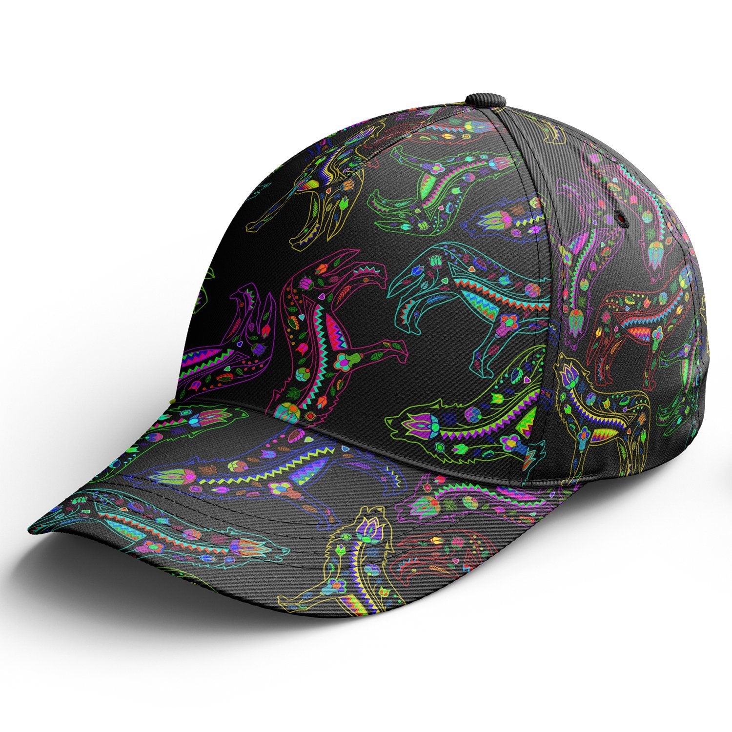 Floral Wolves Snapback Hat hat Herman