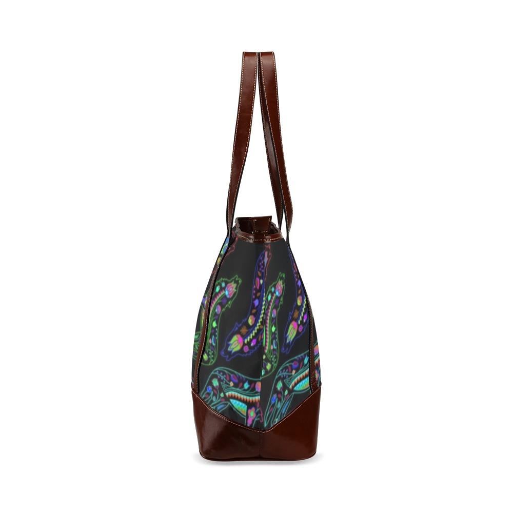 Floral Wolves Tote Handbag (Model 1642) handbag e-joyer