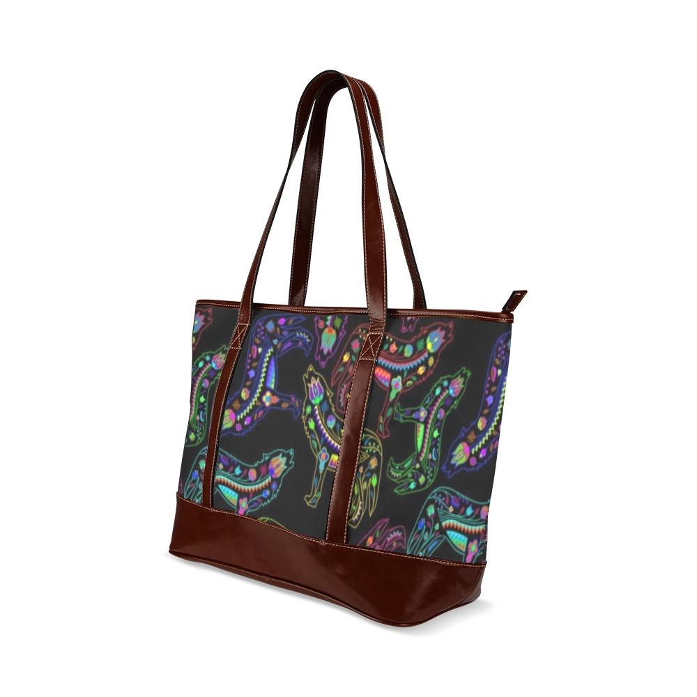 Floral Wolves Tote Handbag (Model 1642) handbag e-joyer