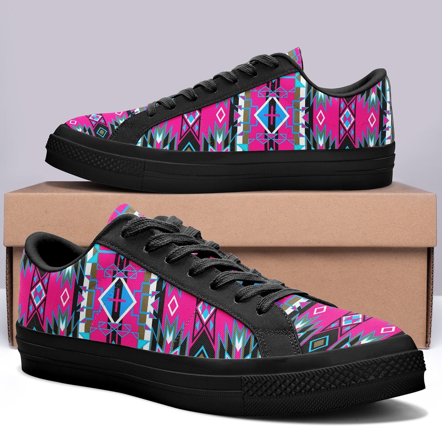 Force of Nature Sunset Storm Aapisi Low Top Canvas Shoes Black Sole 49 Dzine