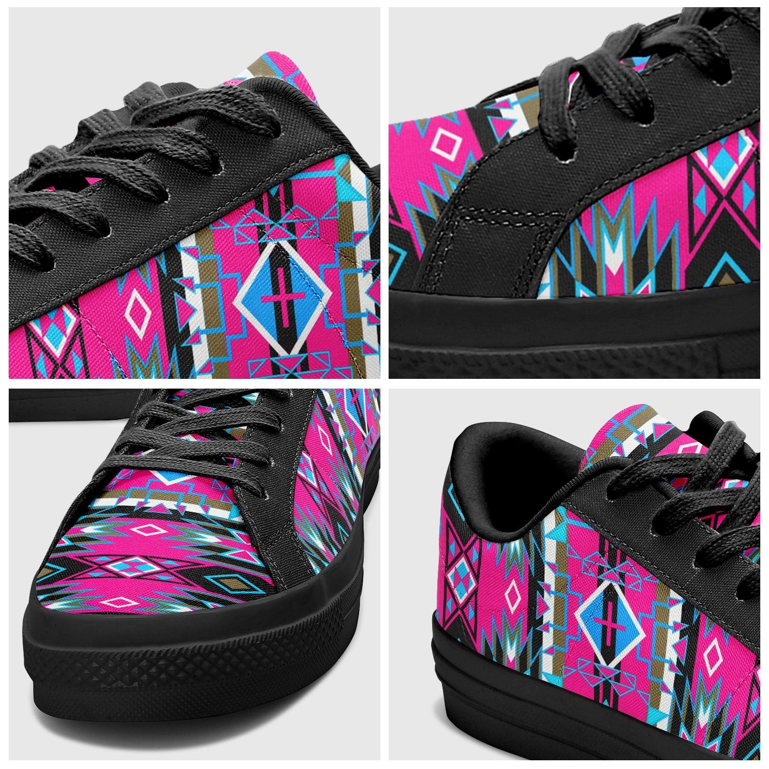 Force of Nature Sunset Storm Aapisi Low Top Canvas Shoes Black Sole 49 Dzine