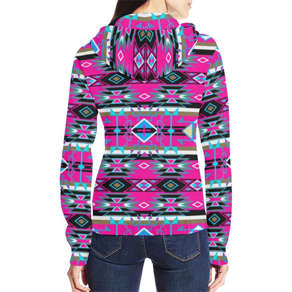 Force of Nature Sunset Storm All Over Print Full Zip Hoodie for Women (Model H14) All Over Print Full Zip Hoodie for Women (H14) e-joyer