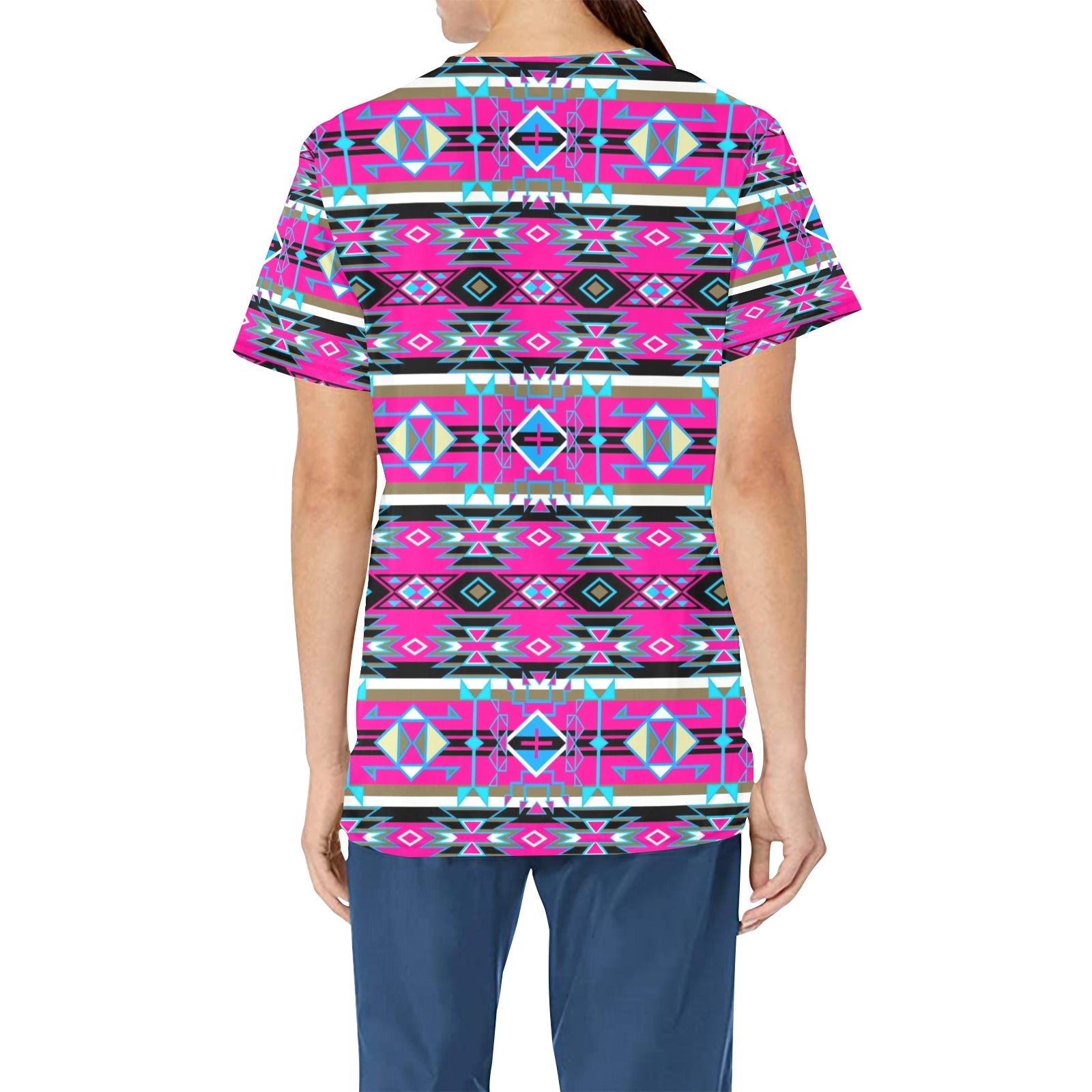 Force of Nature Sunset Storm All Over Print Scrub Top Scrub Top e-joyer