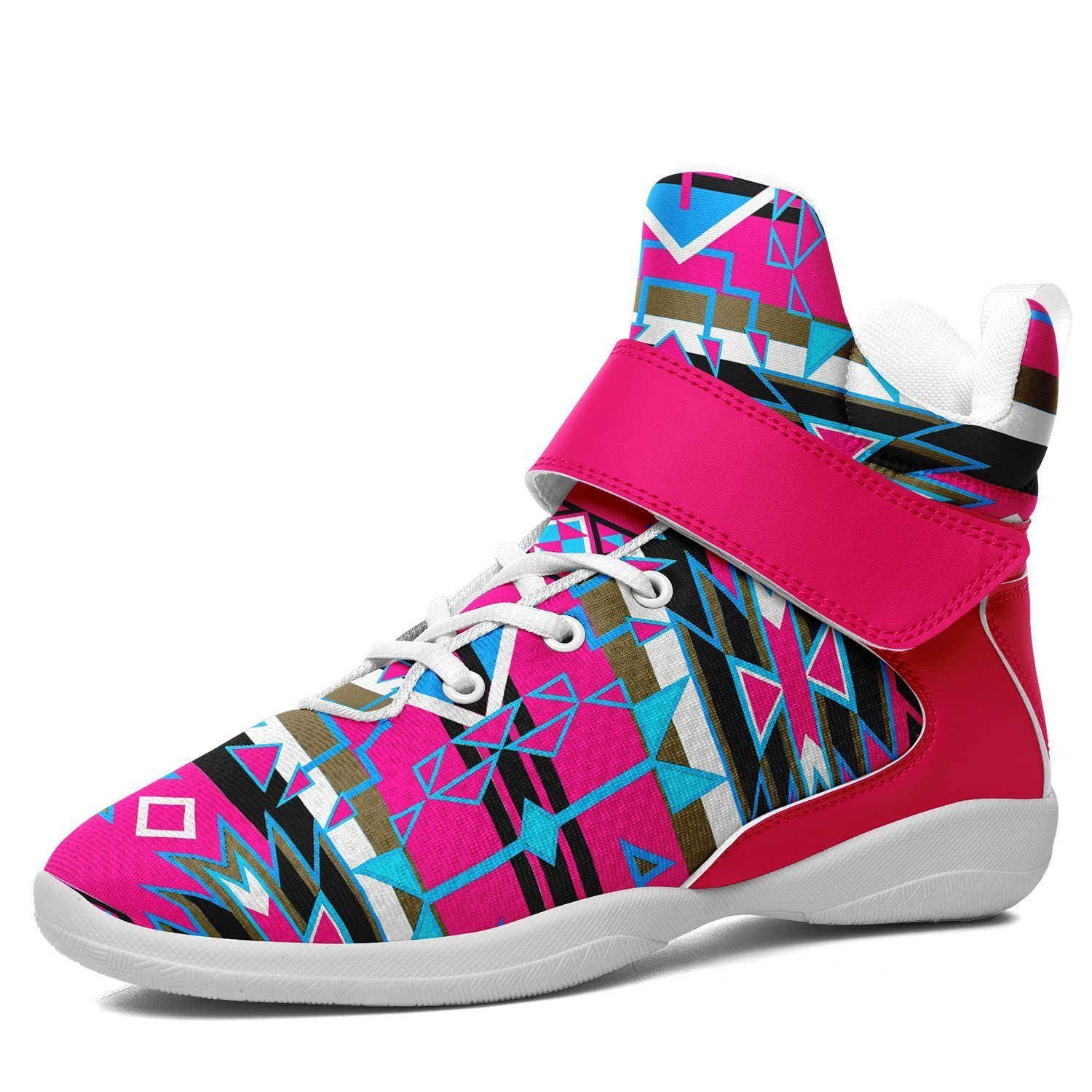 Force of Nature Sunset Storm Kid's Ipottaa Basketball / Sport High Top Shoes 49 Dzine US Child 12.5 / EUR 30 White Sole with Pink Strap 