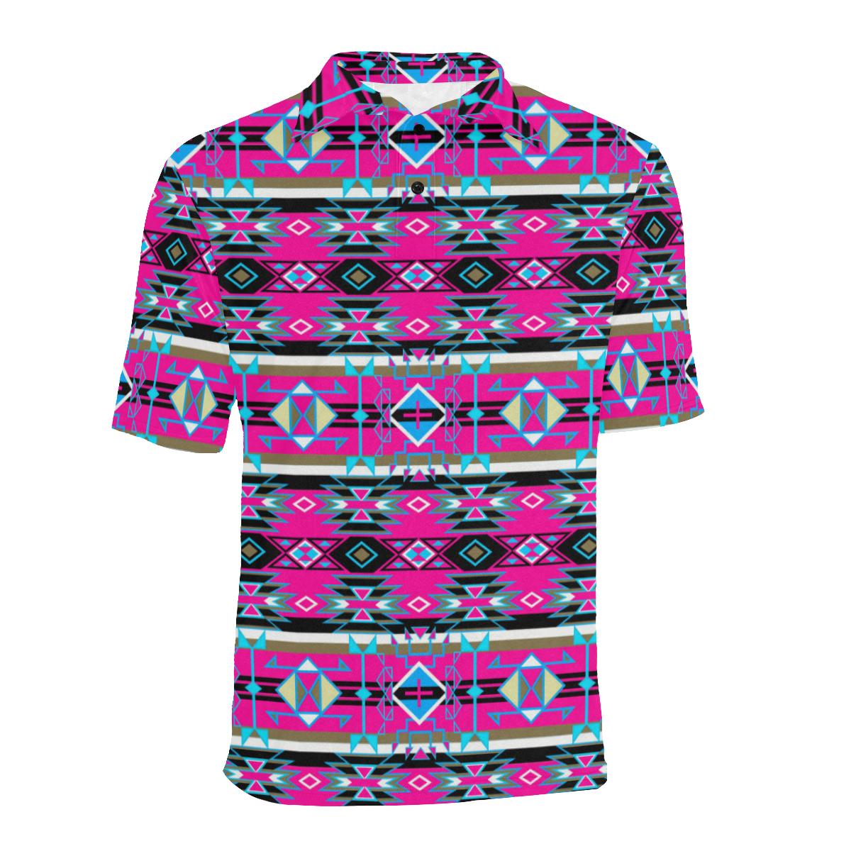 Force of Nature Sunset Storm Men's All Over Print Polo Shirt (Model T55) Men's Polo Shirt (Model T55) e-joyer