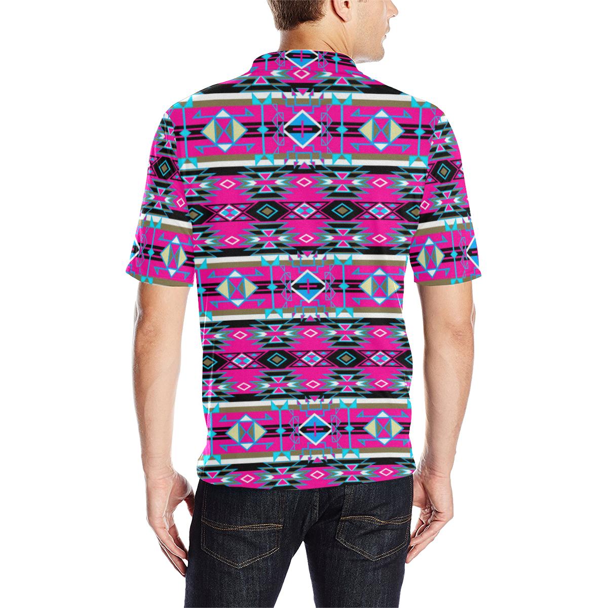 Force of Nature Sunset Storm Men's All Over Print Polo Shirt (Model T55) Men's Polo Shirt (Model T55) e-joyer