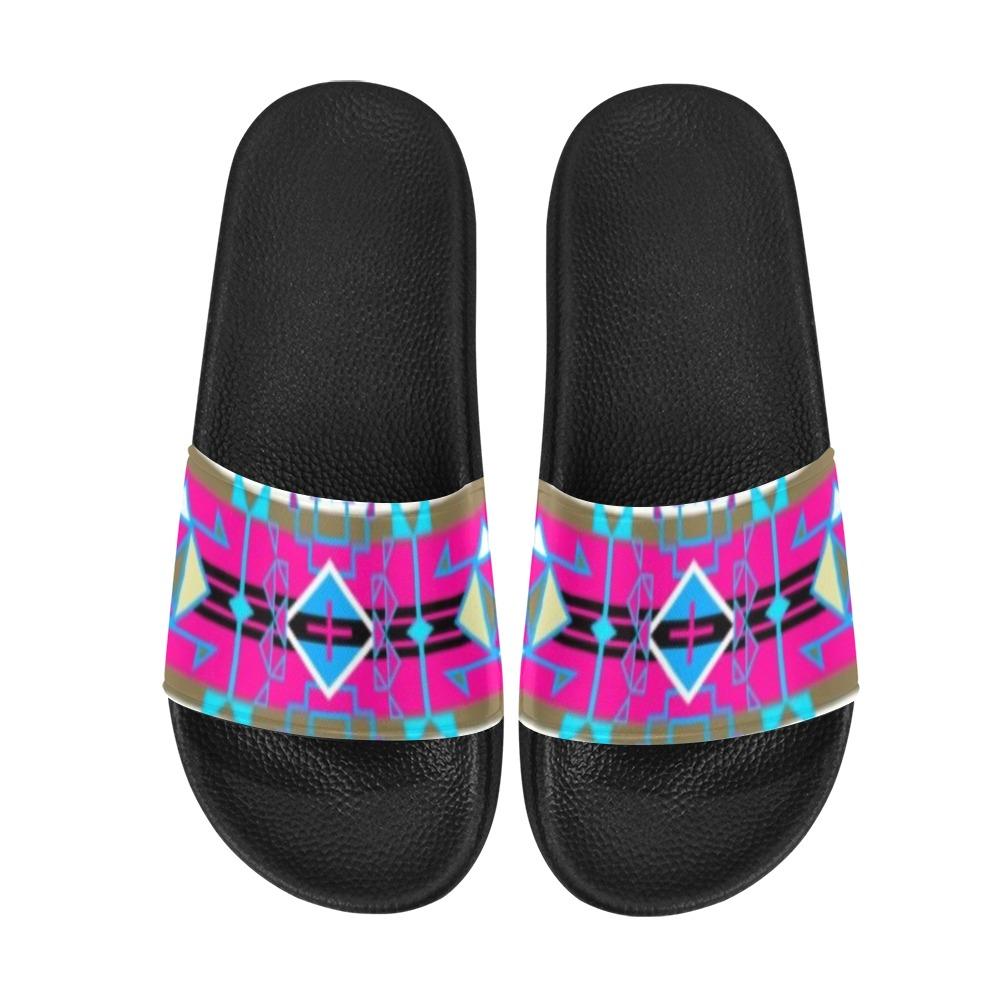 Force of Nature Sunset Storm Men's Slide Sandals (Model 057) Men's Slide Sandals (057) e-joyer