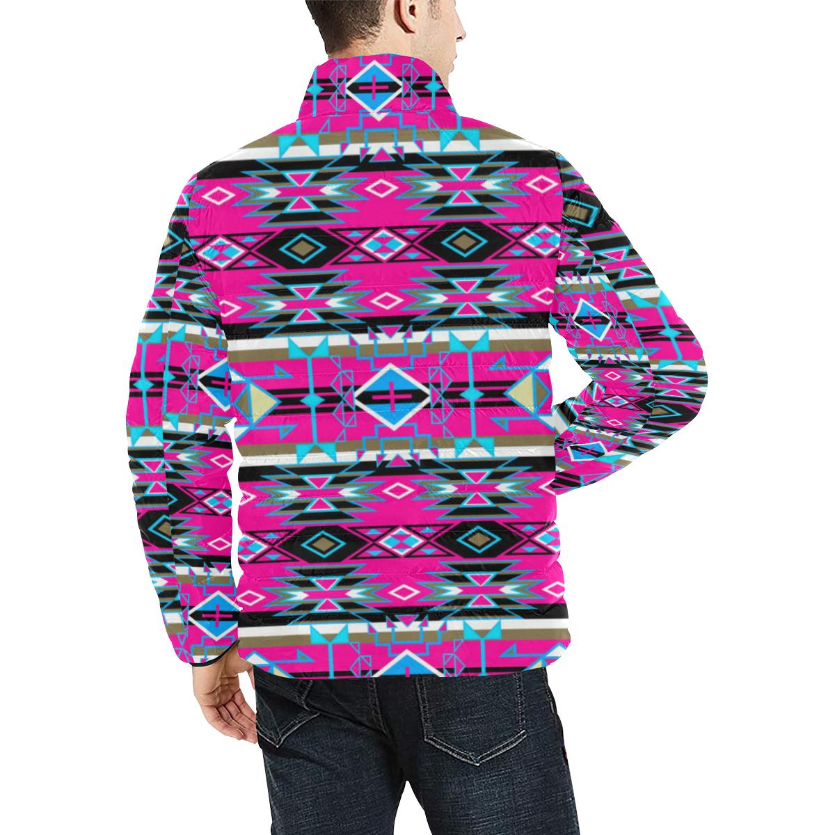 Force of Nature Sunset Storm Men's Stand Collar Padded Jacket (Model H41) Men's Stand Collar Padded Jacket (H41) e-joyer