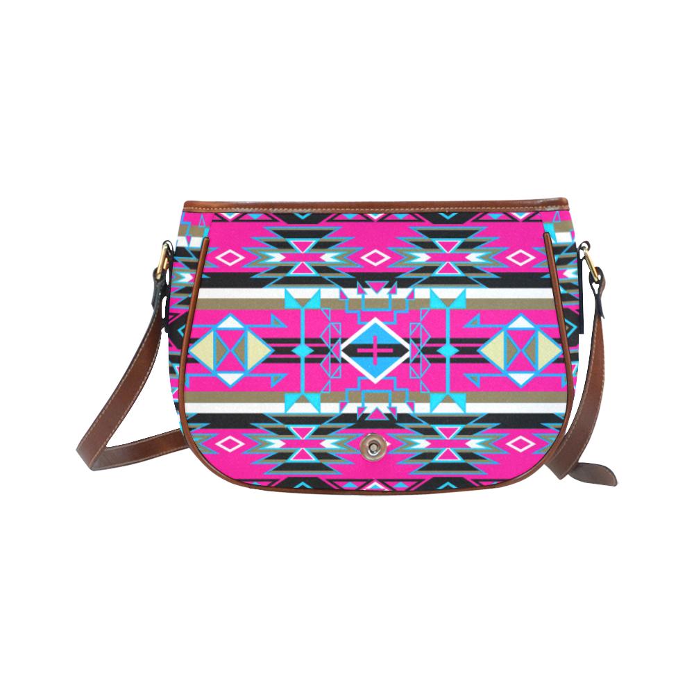 Force of Nature Sunset Storm Saddle Bag/Small (Model 1649) Full Customization Saddle Bag/Small (Full Customization) e-joyer