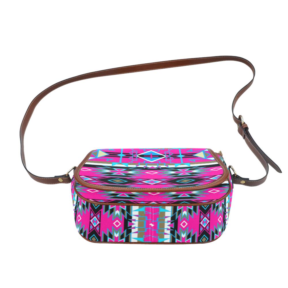 Force of Nature Sunset Storm Saddle Bag/Small (Model 1649) Full Customization Saddle Bag/Small (Full Customization) e-joyer