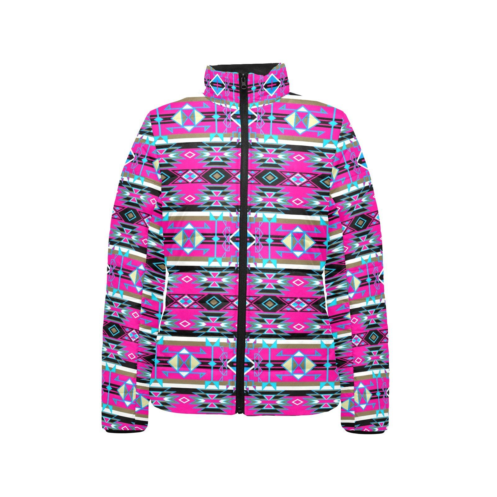 Force of Nature Sunset Storm Women's Stand Collar Padded Jacket (Model H41) jacket e-joyer