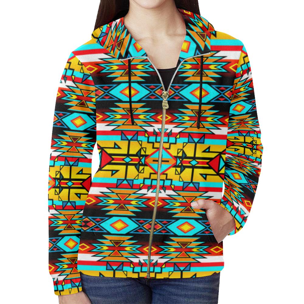 Force of Nature Twister All Over Print Full Zip Hoodie for Women (Model H14) All Over Print Full Zip Hoodie for Women (H14) e-joyer