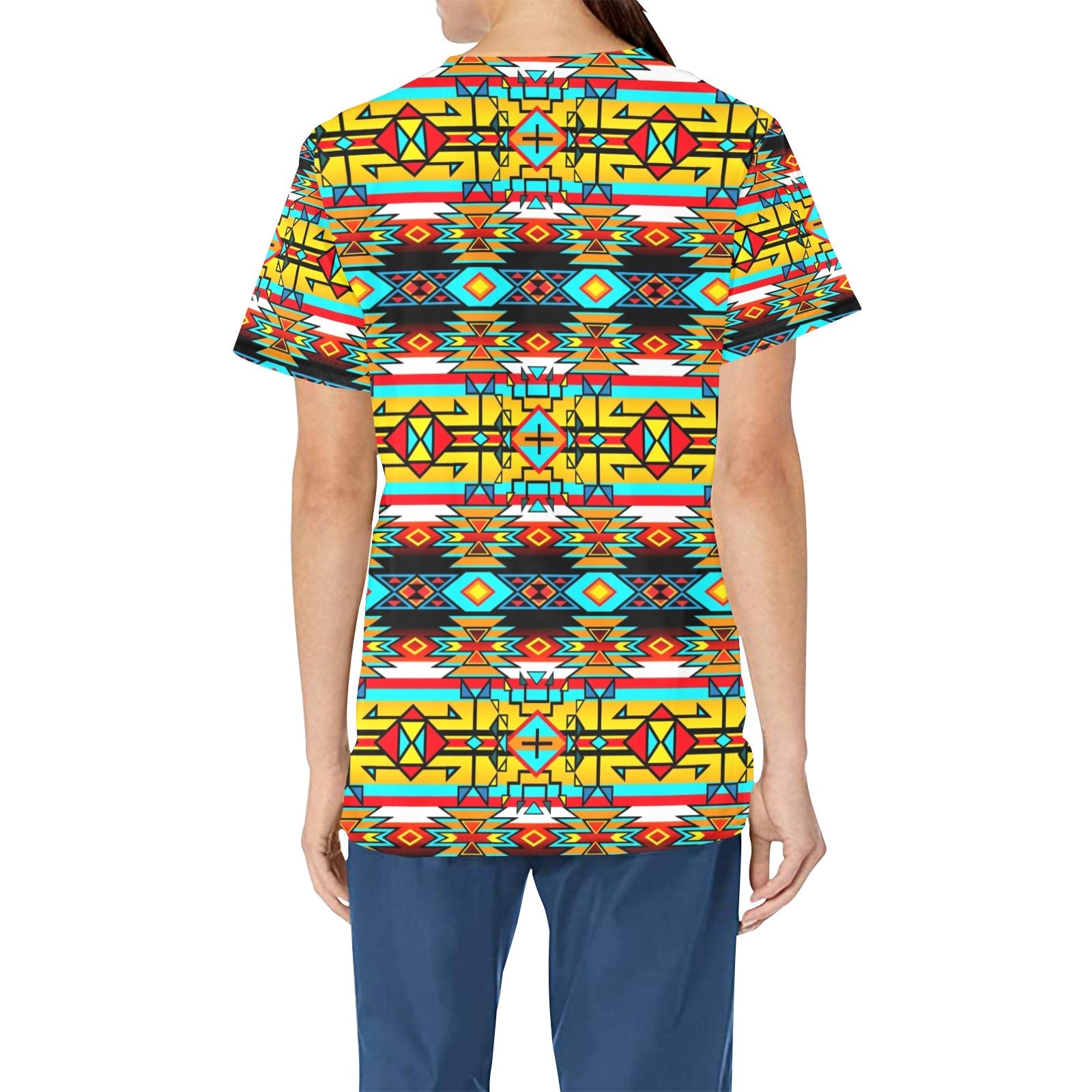 Force of Nature Twister All Over Print Scrub Top Scrub Top e-joyer 