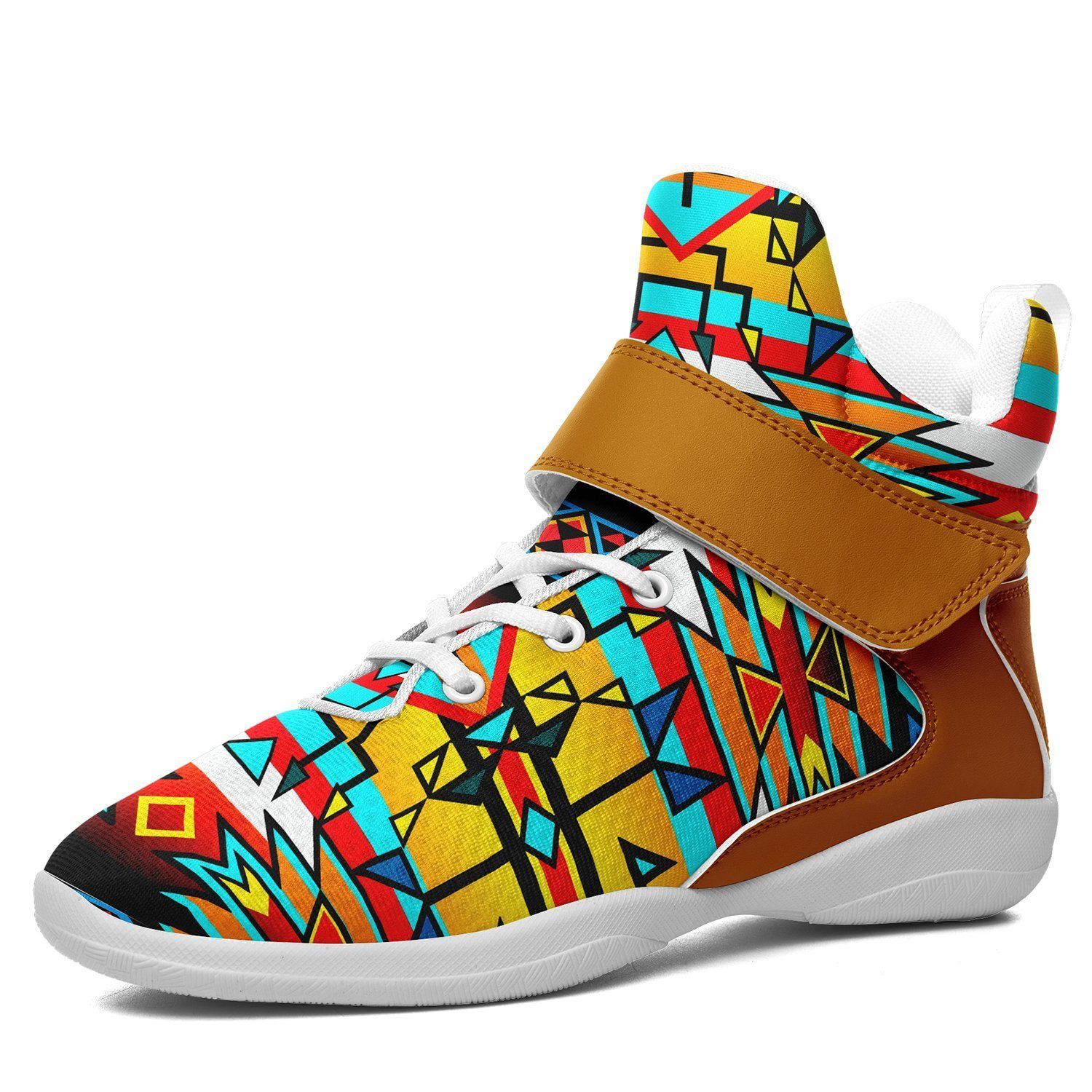 Force of Nature Twister Kid's Ipottaa Basketball / Sport High Top Shoes 49 Dzine US Child 12.5 / EUR 30 White Sole with Brown Strap
