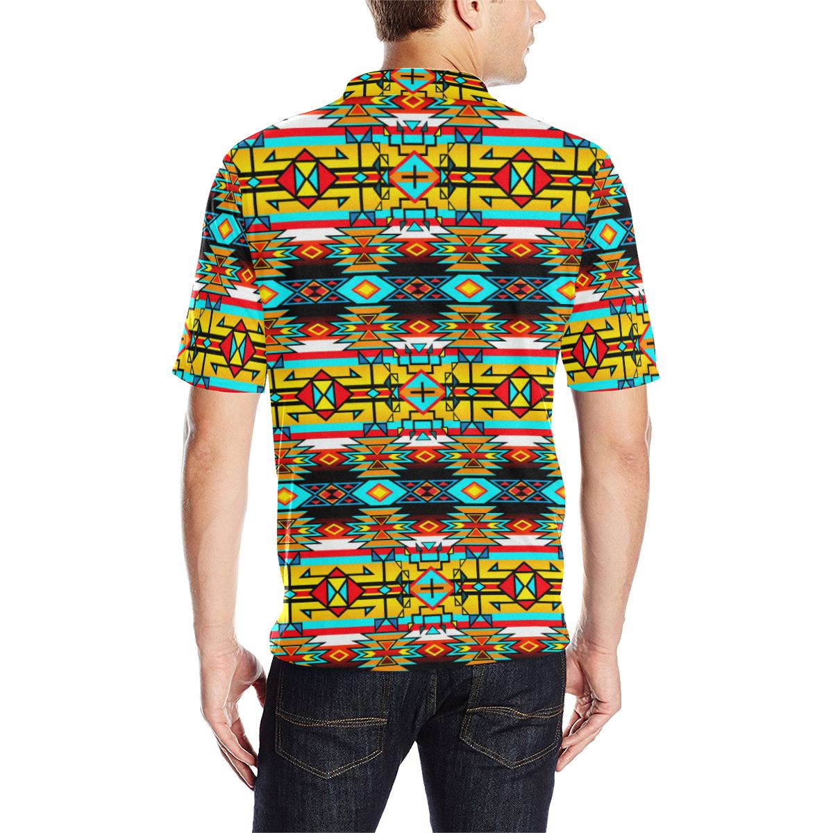 Force of Nature Twister Men's All Over Print Polo Shirt (Model T55) Men's Polo Shirt (Model T55) e-joyer