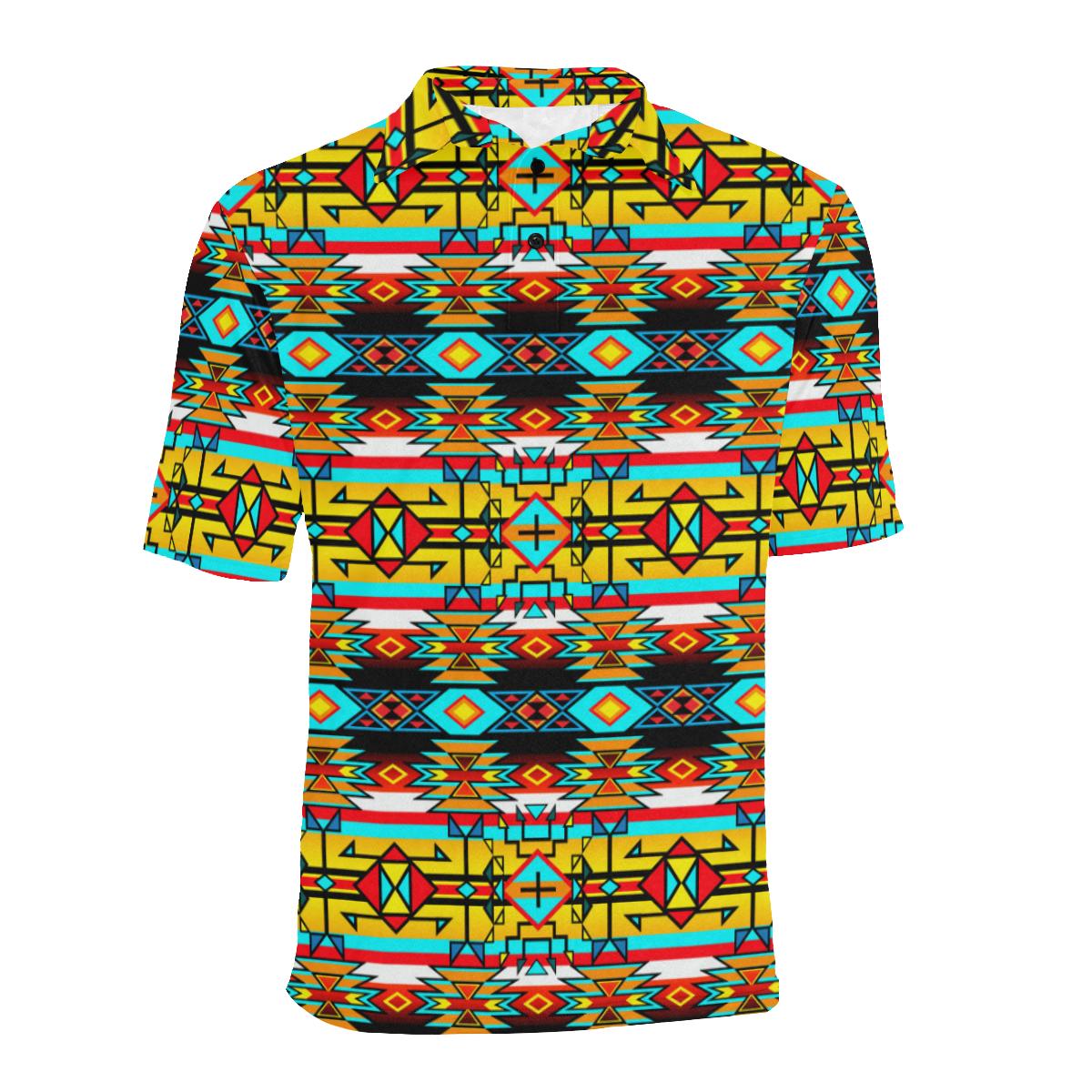 Force of Nature Twister Men's All Over Print Polo Shirt (Model T55) Men's Polo Shirt (Model T55) e-joyer