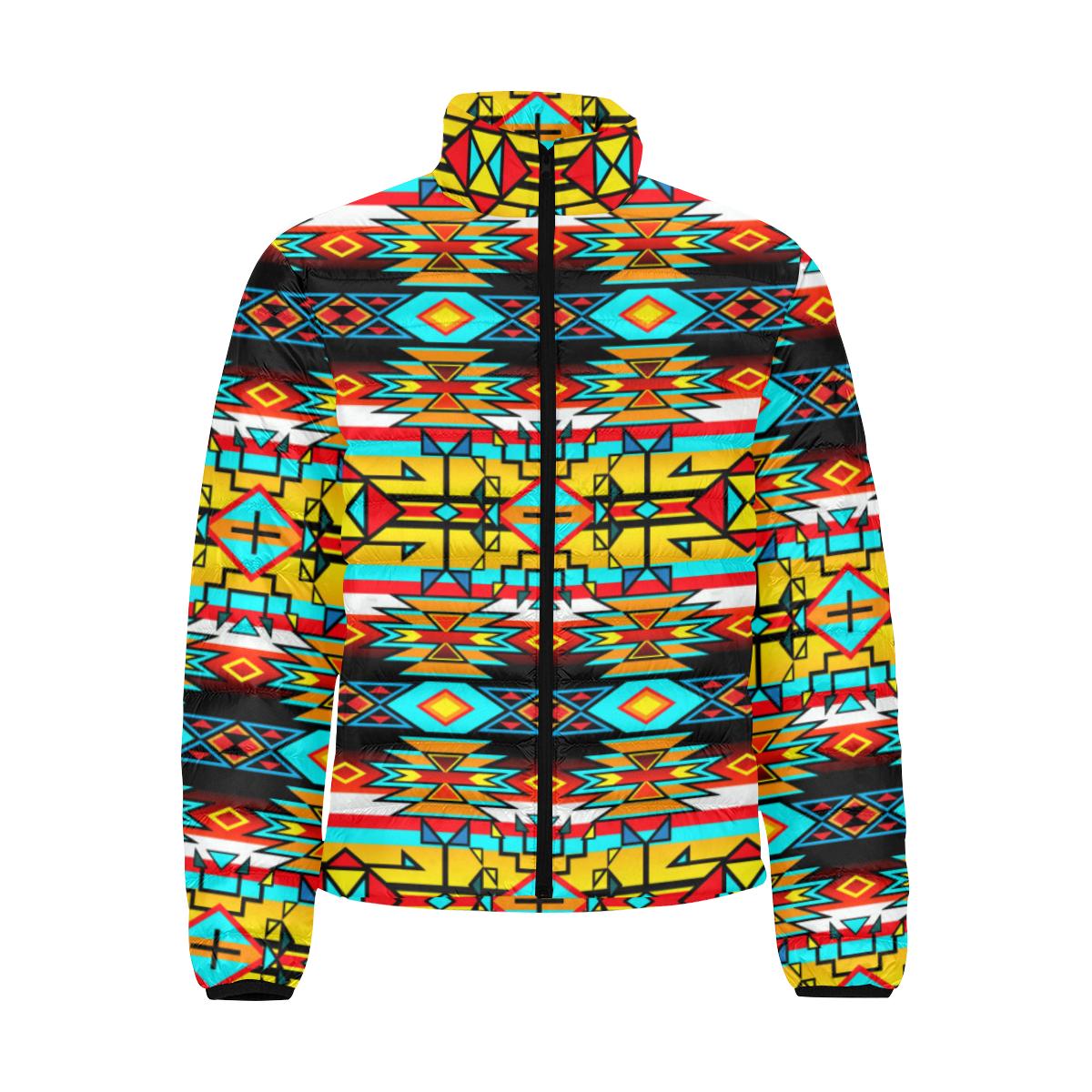 Force of Nature Twister Men's Stand Collar Padded Jacket (Model H41) Men's Stand Collar Padded Jacket (H41) e-joyer