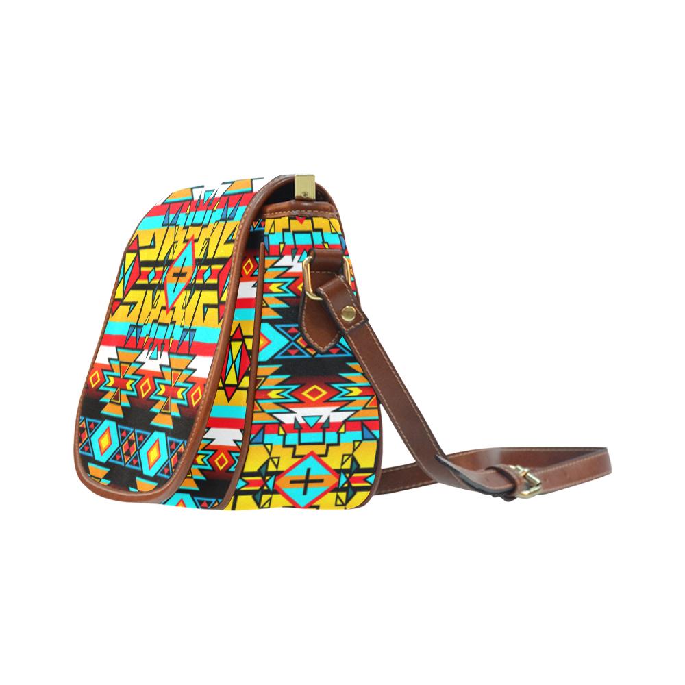 Force of Nature Twister Saddle Bag/Small (Model 1649) Full Customization Saddle Bag/Small (Full Customization) e-joyer