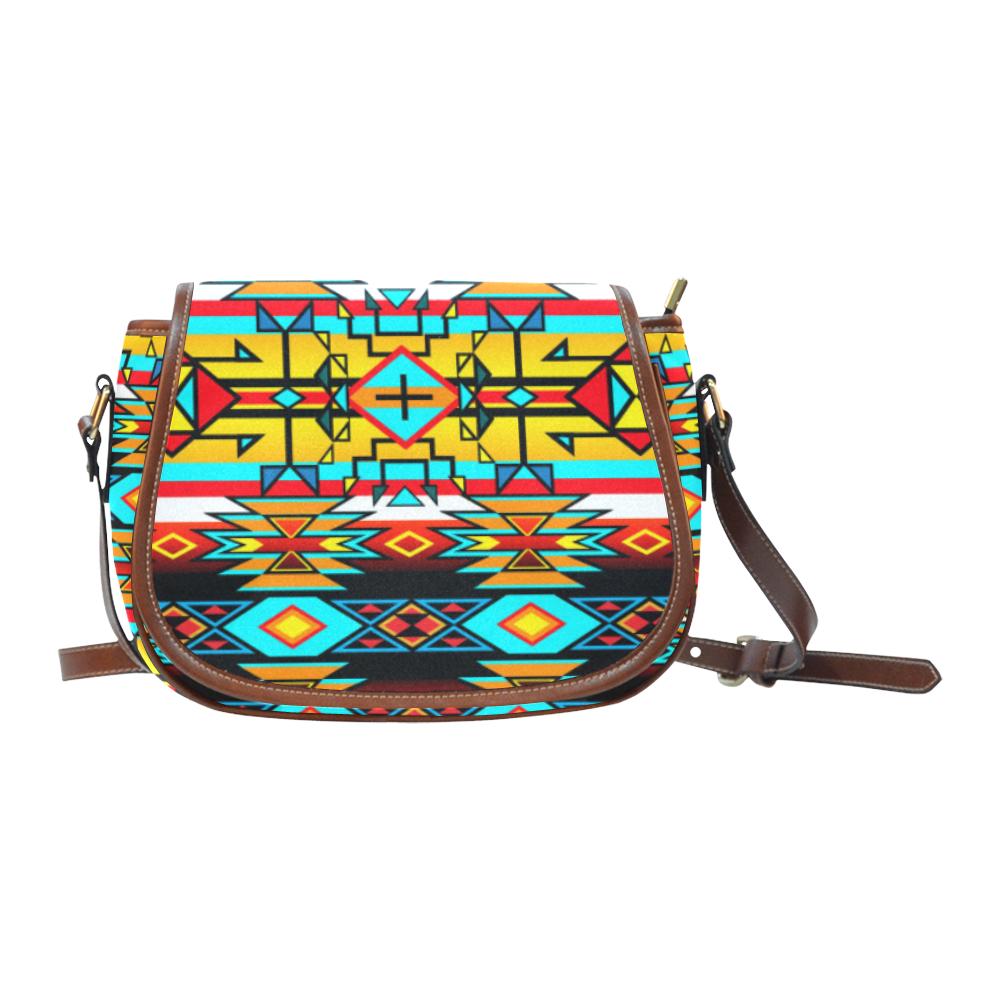 Force of Nature Twister Saddle Bag/Small (Model 1649) Full Customization Saddle Bag/Small (Full Customization) e-joyer