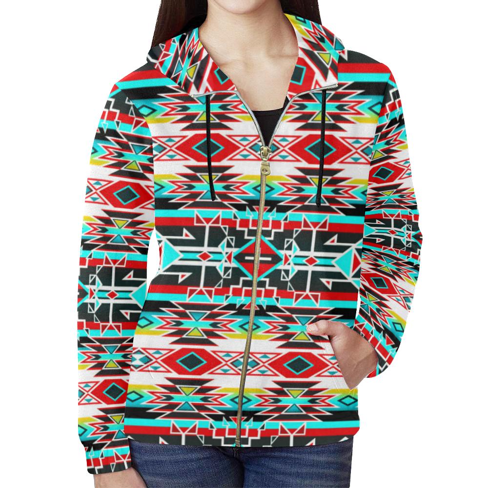 Force of Nature Windstorm All Over Print Full Zip Hoodie for Women (Model H14) All Over Print Full Zip Hoodie for Women (H14) e-joyer