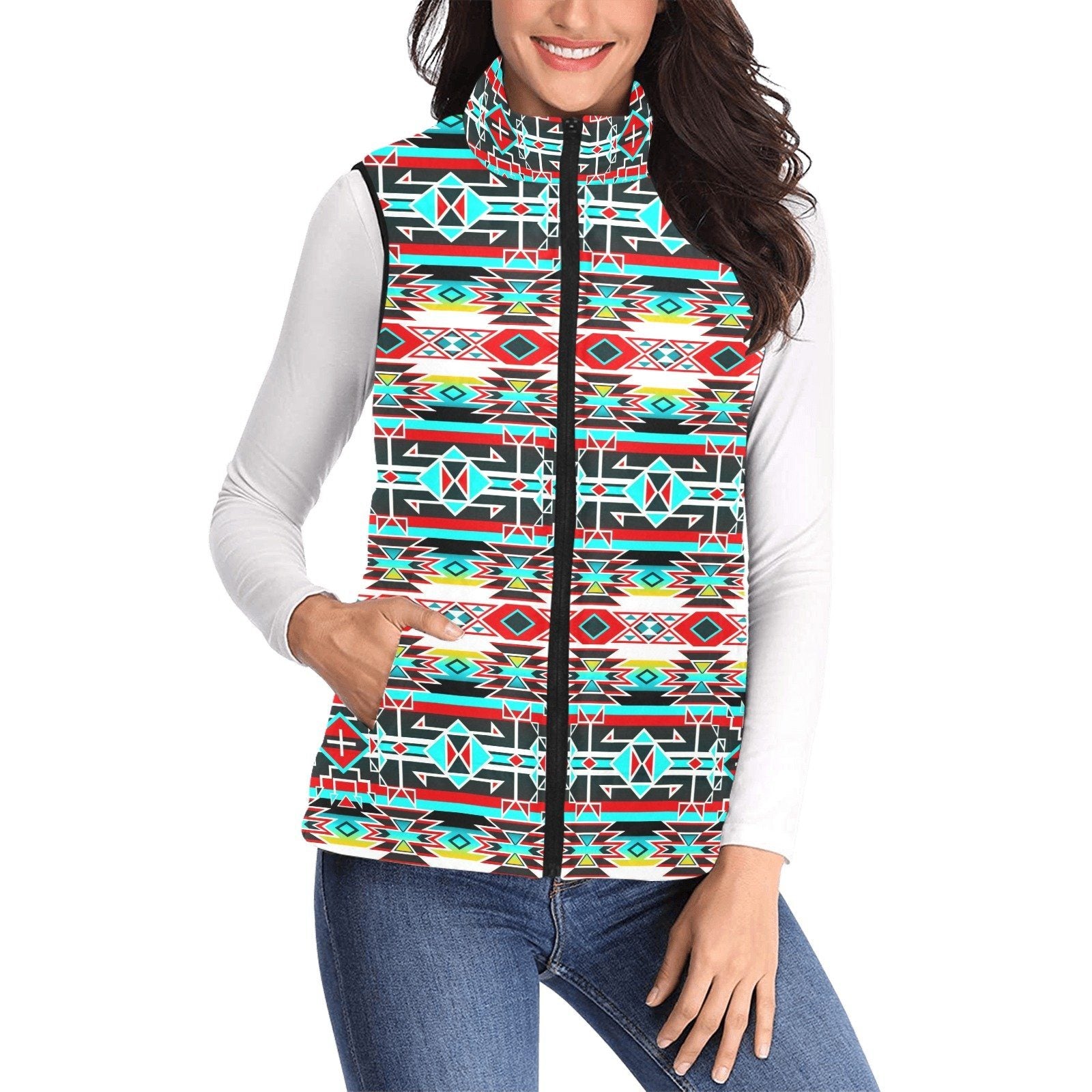 Force of Nature Windstorm Women's Padded Vest Jacket (Model H44) Women's Padded Vest Jacket (H44) e-joyer