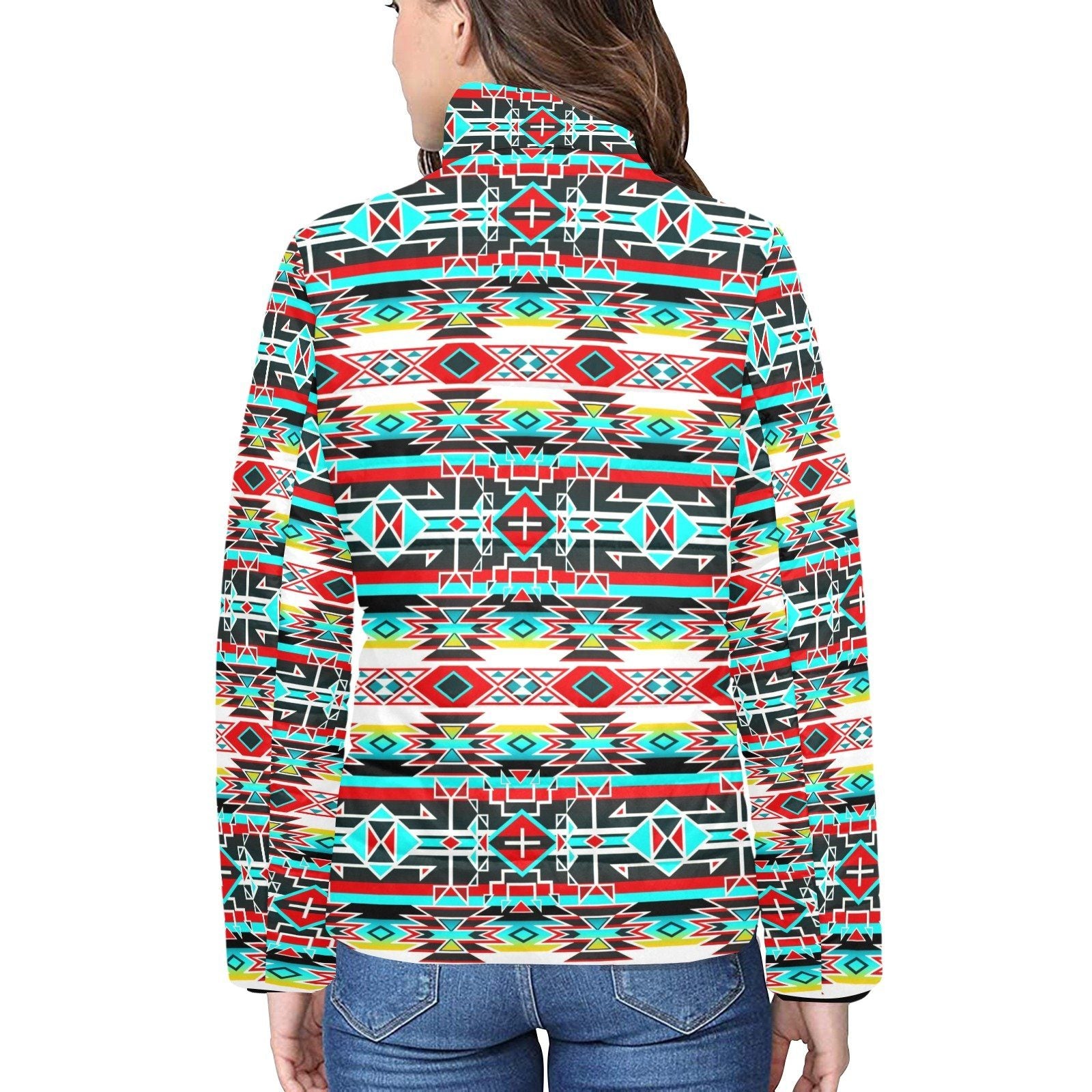 Force of Nature Windstorm Women's Stand Collar Padded Jacket (Model H41) jacket e-joyer