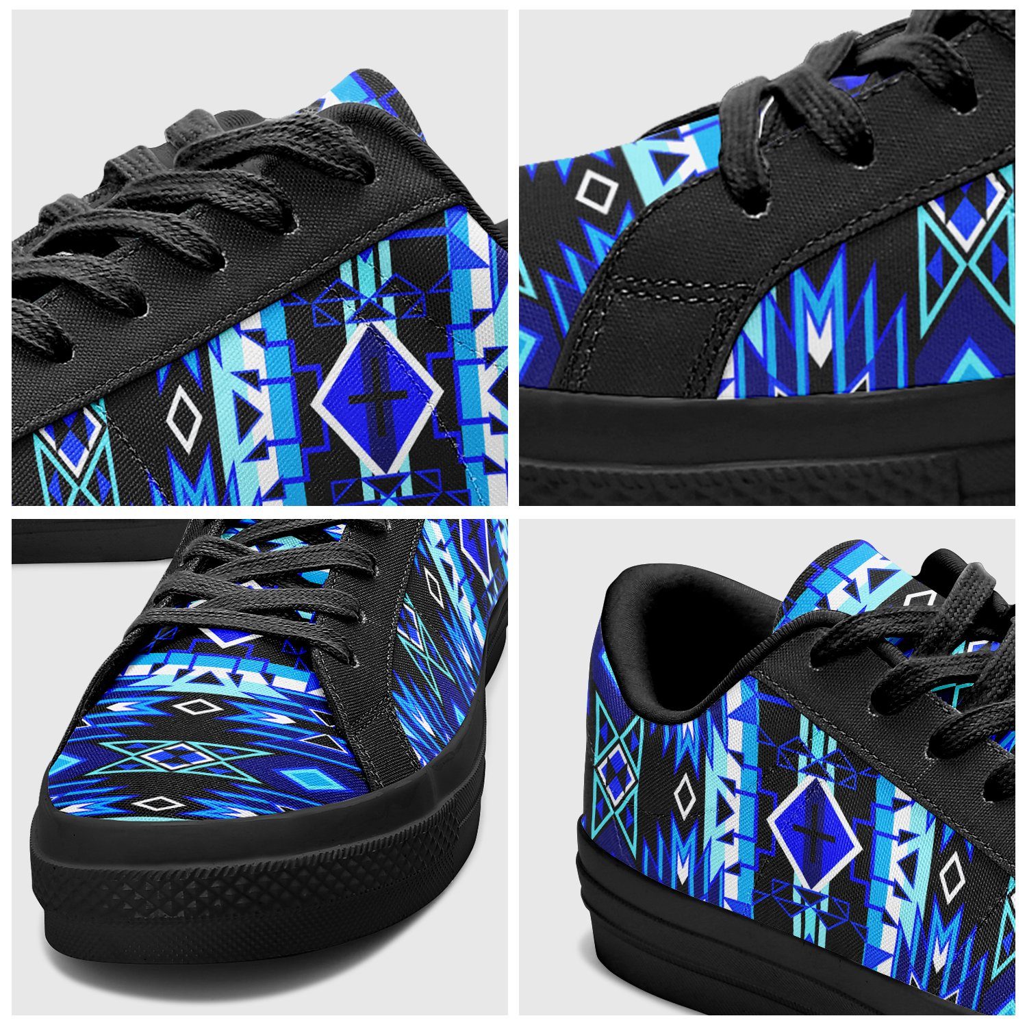 Force of Nature Winter Night Aapisi Low Top Canvas Shoes Black Sole 49 Dzine