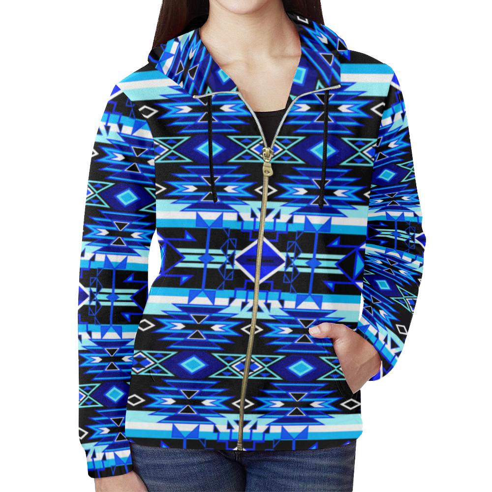 Force of Nature Winter Night All Over Print Full Zip Hoodie for Women (Model H14) All Over Print Full Zip Hoodie for Women (H14) e-joyer