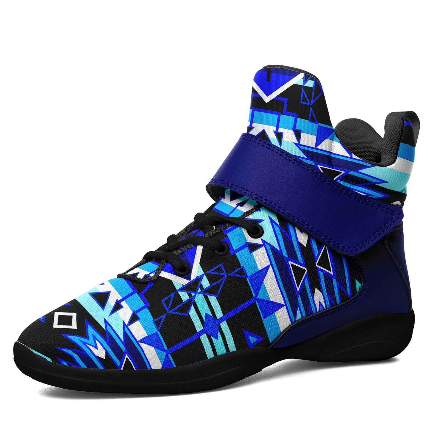 Force of Nature Winter Night Ipottaa Basketball / Sport High Top Shoes 49 Dzine US Women 4.5 / US Youth 3.5 / EUR 35 Black Sole with Blue Strap 