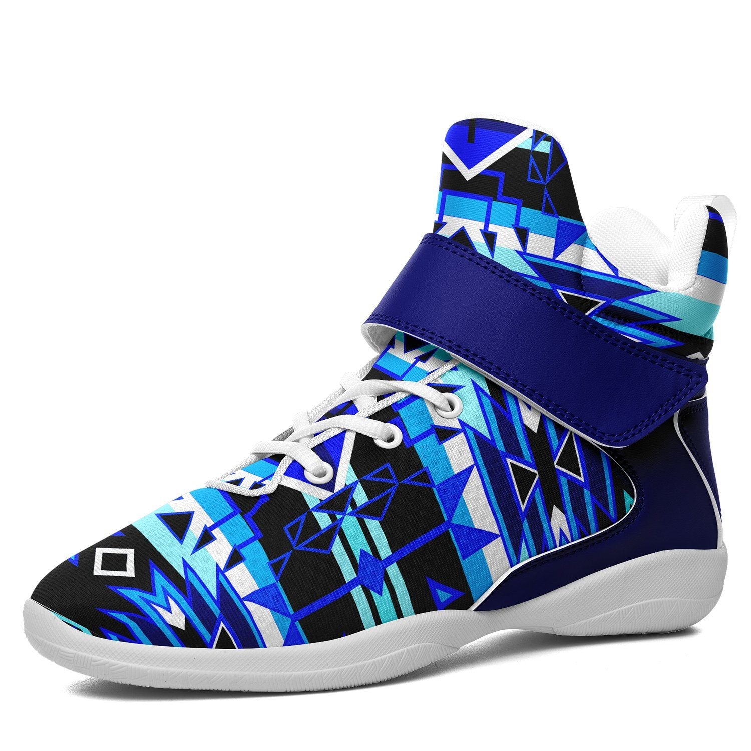 Force of Nature Winter Night Ipottaa Basketball / Sport High Top Shoes 49 Dzine US Women 4.5 / US Youth 3.5 / EUR 35 White Sole with Blue Strap 
