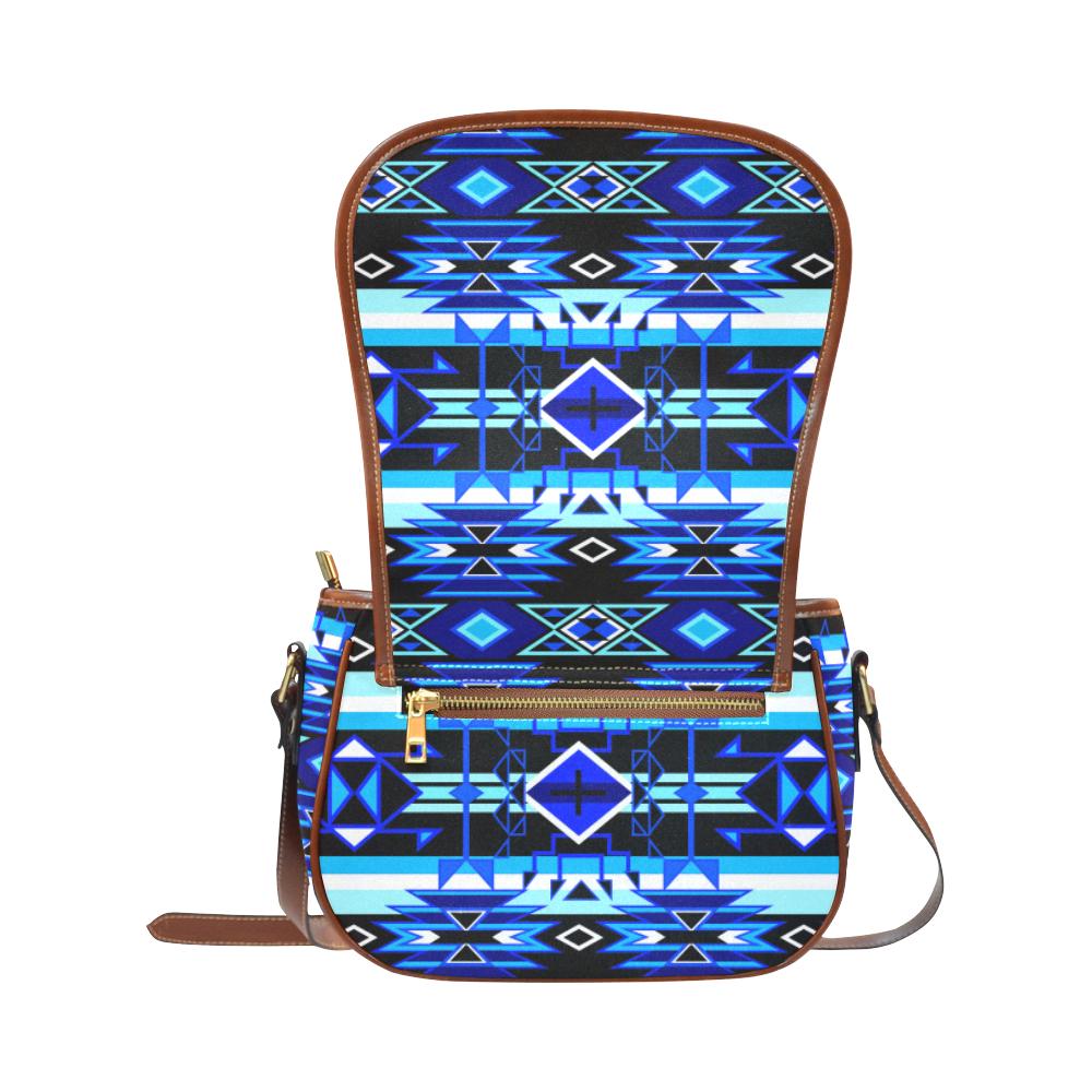 Force of Nature Winter Night Saddle Bag/Small (Model 1649) Full Customization Saddle Bag/Small (Full Customization) e-joyer