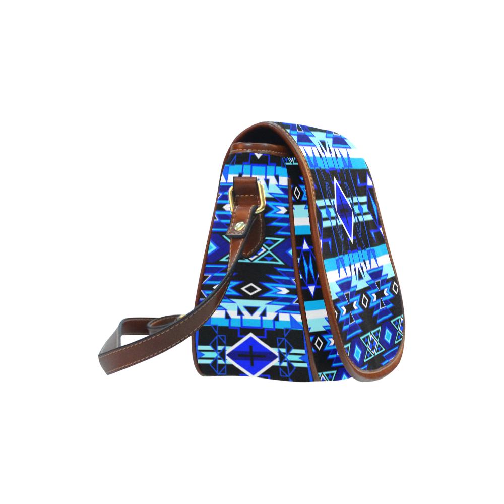 Force of Nature Winter Night Saddle Bag/Small (Model 1649) Full Customization Saddle Bag/Small (Full Customization) e-joyer