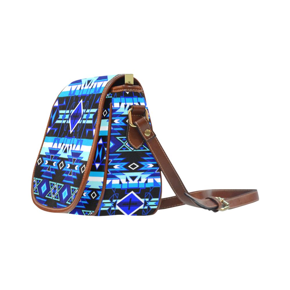 Force of Nature Winter Night Saddle Bag/Small (Model 1649) Full Customization Saddle Bag/Small (Full Customization) e-joyer