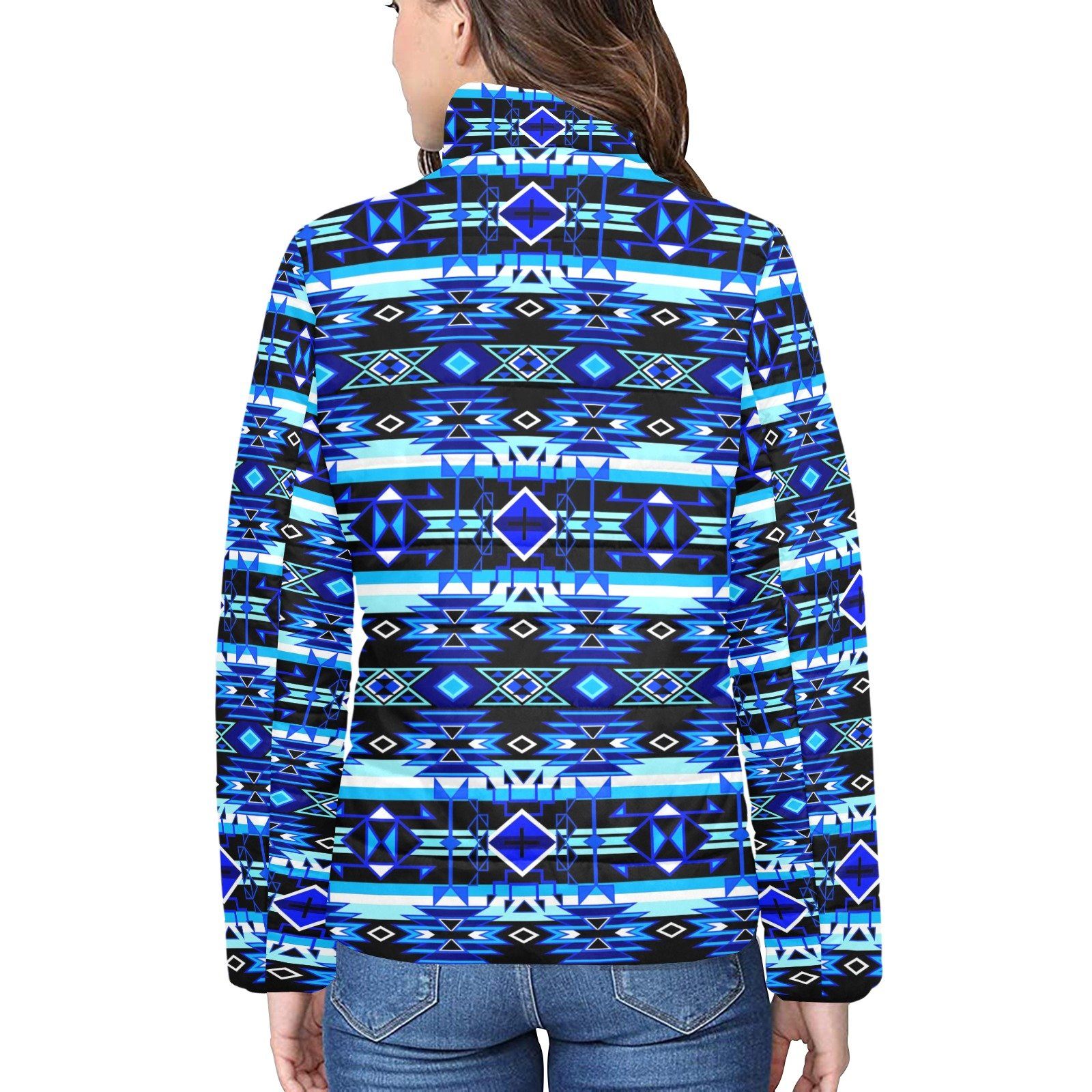 Force of Nature Winter Night Women's Stand Collar Padded Jacket (Model H41) jacket e-joyer
