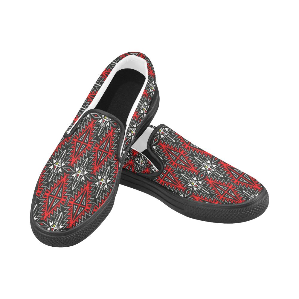 Four Directions Women's Unusual Slip-on Canvas Shoes (Model 019) Women's Unusual Slip-on Canvas Shoes (019) e-joyer