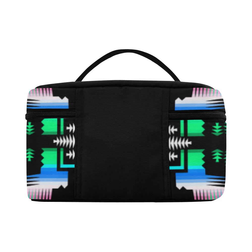 Fuschia Sky Sage Cosmetic Bag/Large (Model 1658) Cosmetic Bag e-joyer