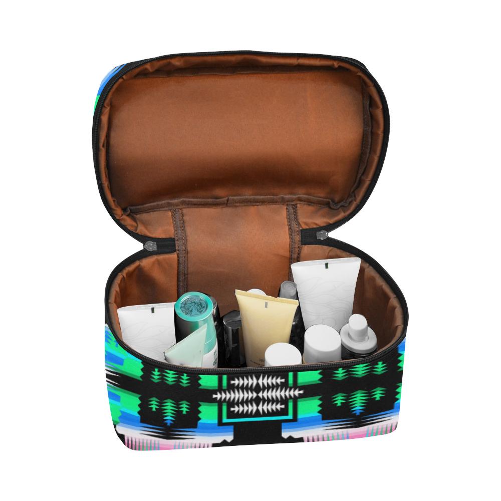 Fuschia Sky Sage Cosmetic Bag/Large (Model 1658) Cosmetic Bag e-joyer