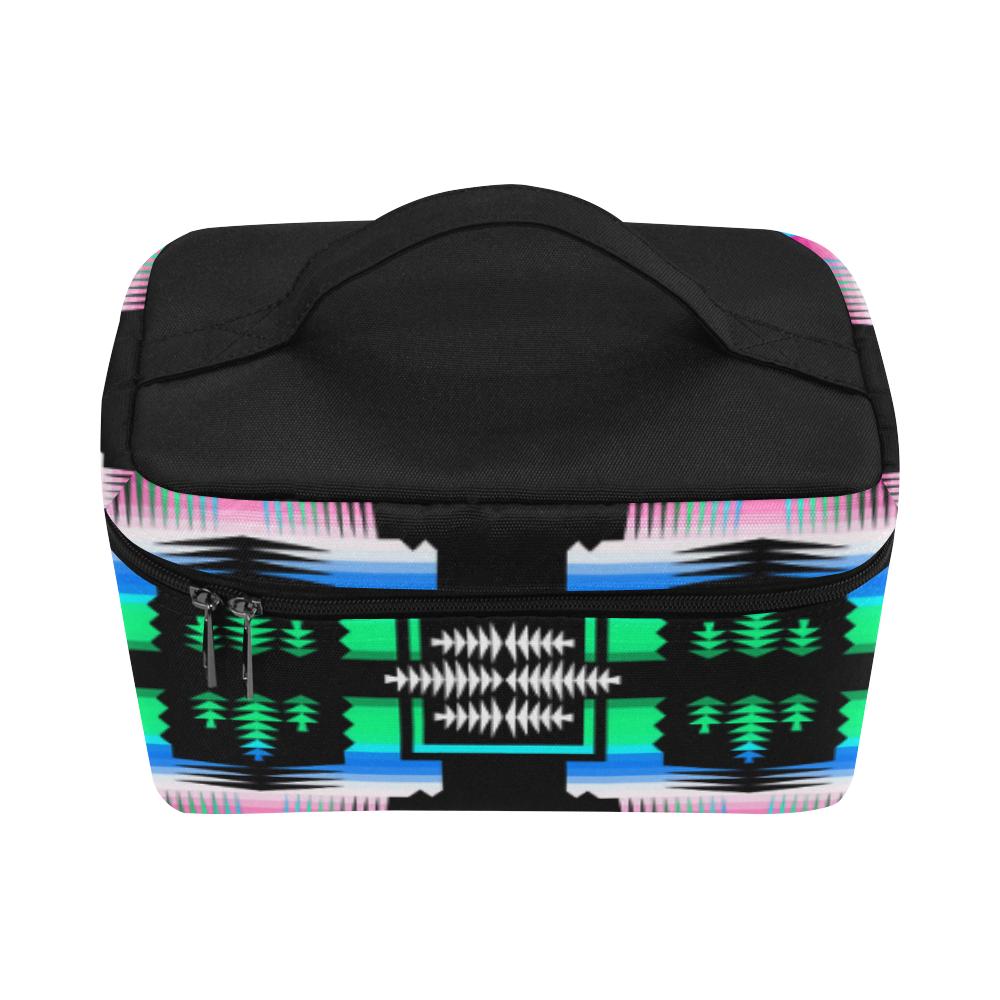 Fuschia Sky Sage Cosmetic Bag/Large (Model 1658) Cosmetic Bag e-joyer