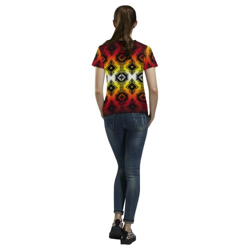 Gathering Fire All Over Print T-shirt for Women/Large Size (USA Size) (Model T40) All Over Print T-Shirt for Women/Large (T40) e-joyer