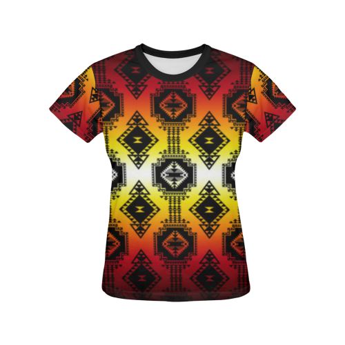 Gathering Fire All Over Print T-shirt for Women/Large Size (USA Size) (Model T40) All Over Print T-Shirt for Women/Large (T40) e-joyer