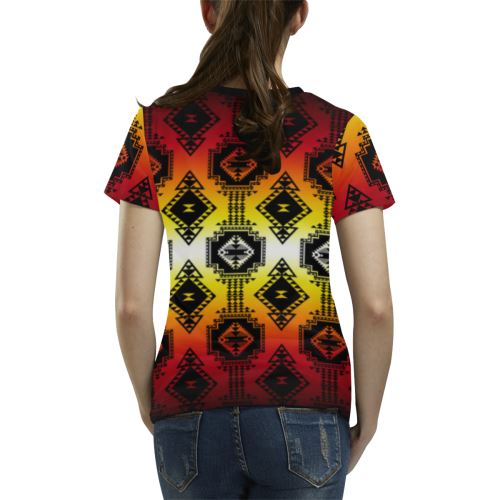 Gathering Fire All Over Print T-shirt for Women/Large Size (USA Size) (Model T40) All Over Print T-Shirt for Women/Large (T40) e-joyer