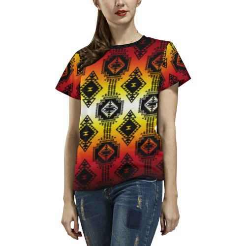 Gathering Fire All Over Print T-shirt for Women/Large Size (USA Size) (Model T40) All Over Print T-Shirt for Women/Large (T40) e-joyer