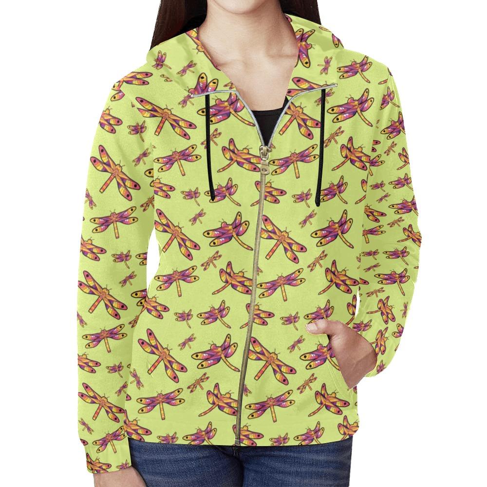 Gathering Lime All Over Print Full Zip Hoodie for Women (Model H14) All Over Print Full Zip Hoodie for Women (H14) e-joyer