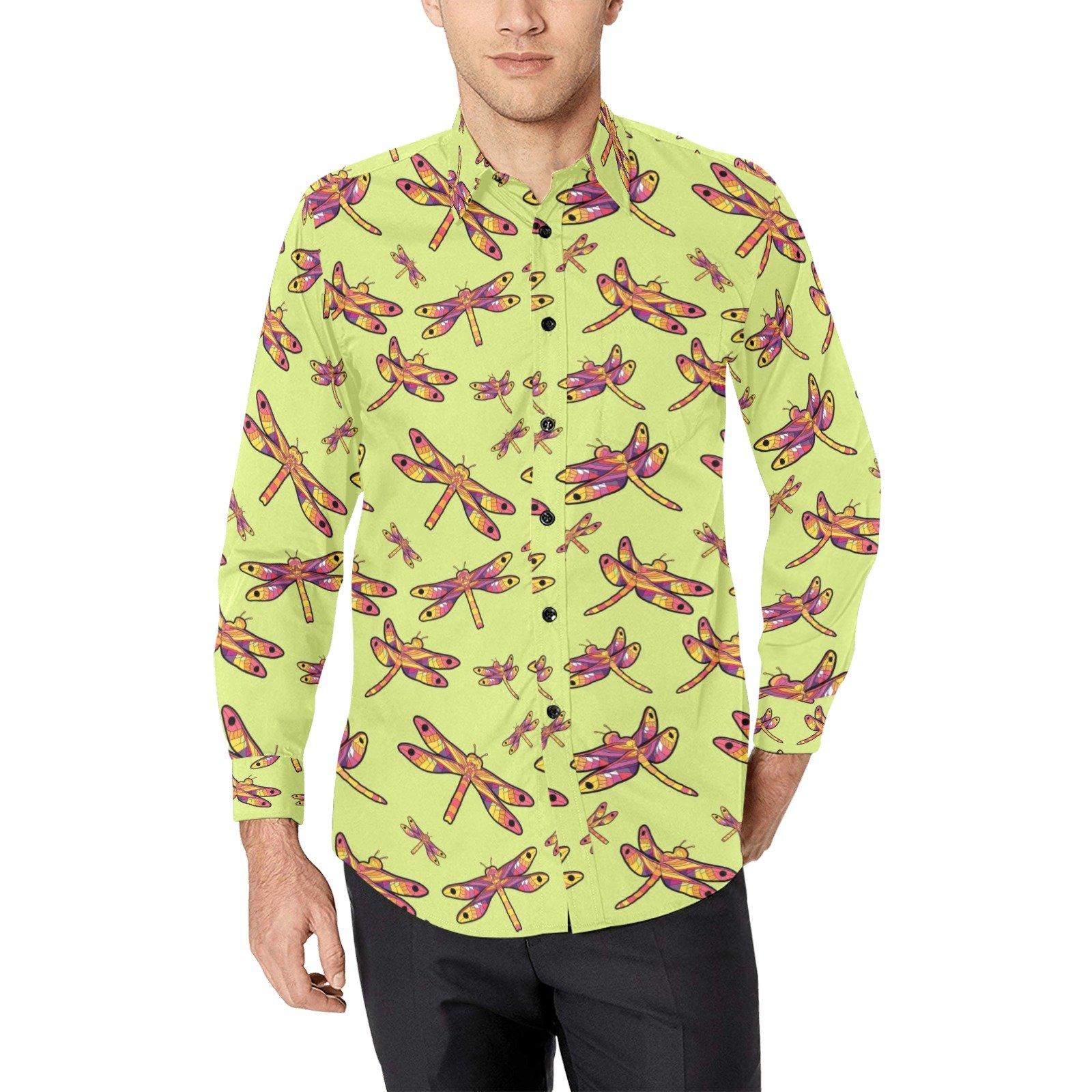 Gathering Lime Men's All Over Print Casual Dress Shirt (Model T61) Men's Dress Shirt (T61) e-joyer