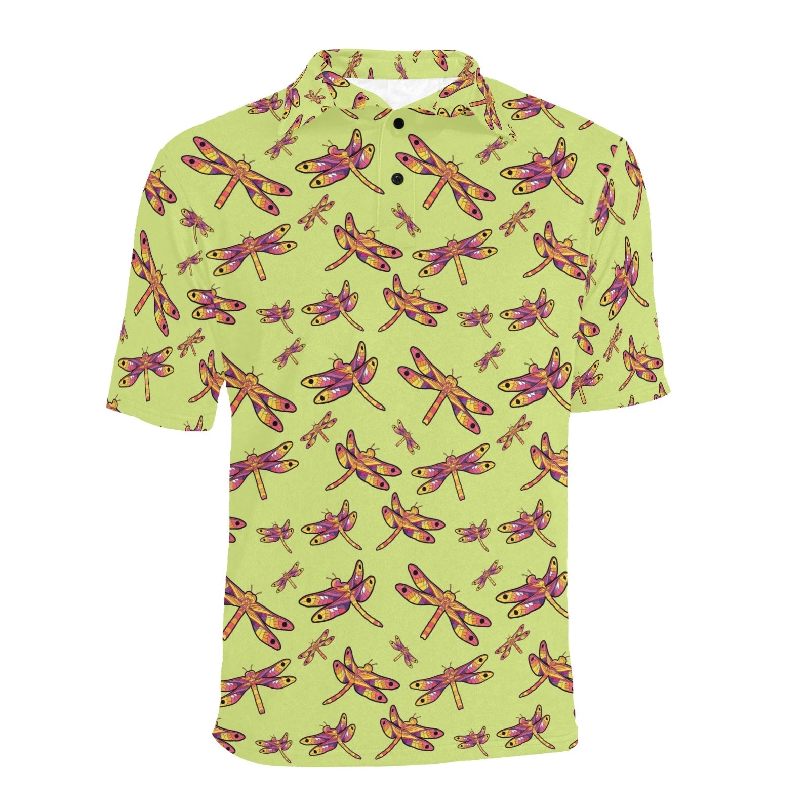 Gathering Lime Men's All Over Print Polo Shirt (Model T55) Men's Polo Shirt (Model T55) e-joyer