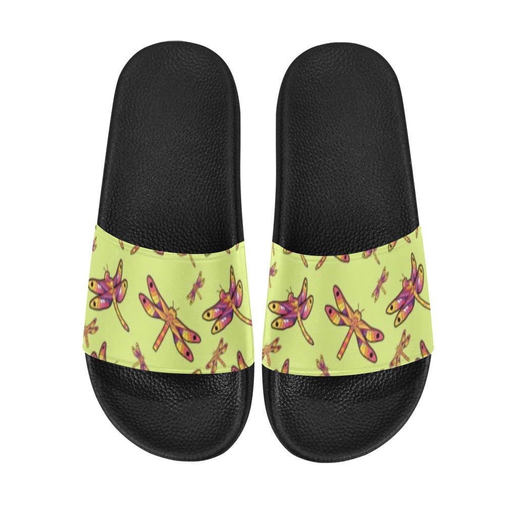 Gathering Lime Men's Slide Sandals (Model 057) Men's Slide Sandals (057) e-joyer
