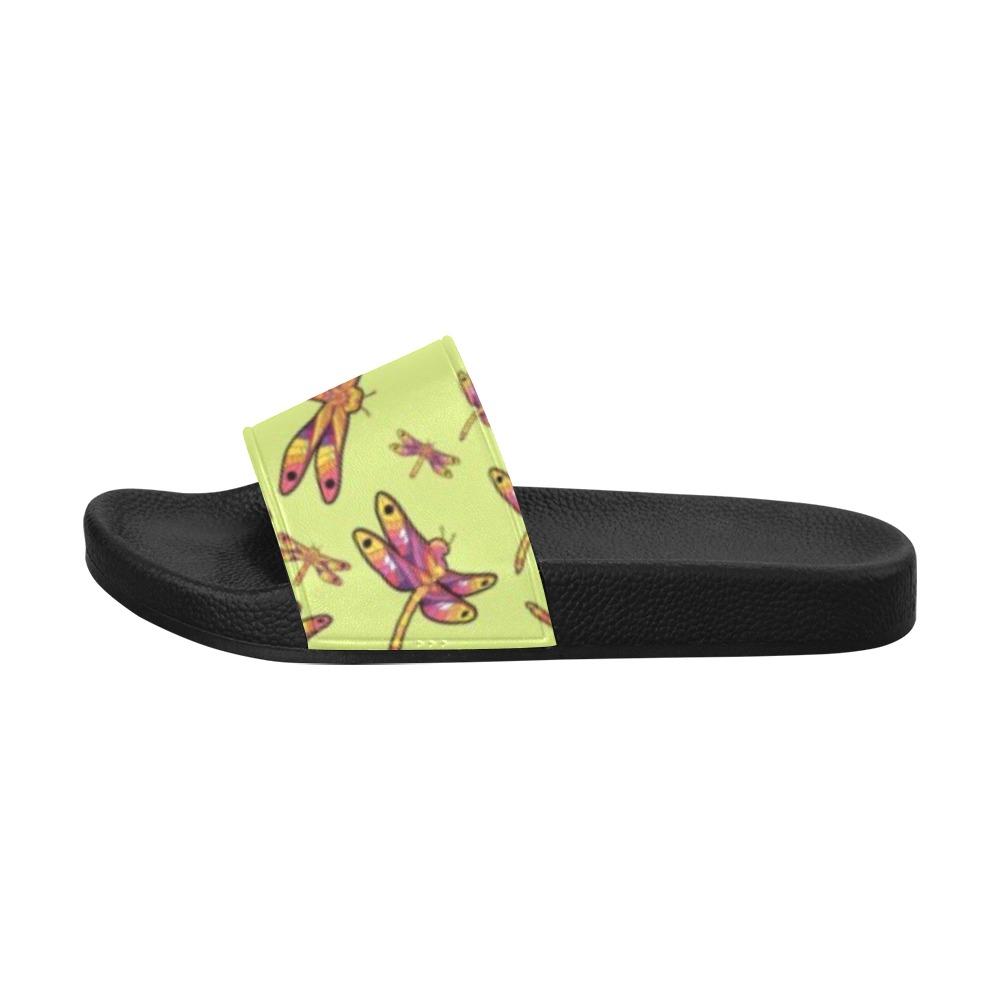 Gathering Lime Men's Slide Sandals (Model 057) Men's Slide Sandals (057) e-joyer