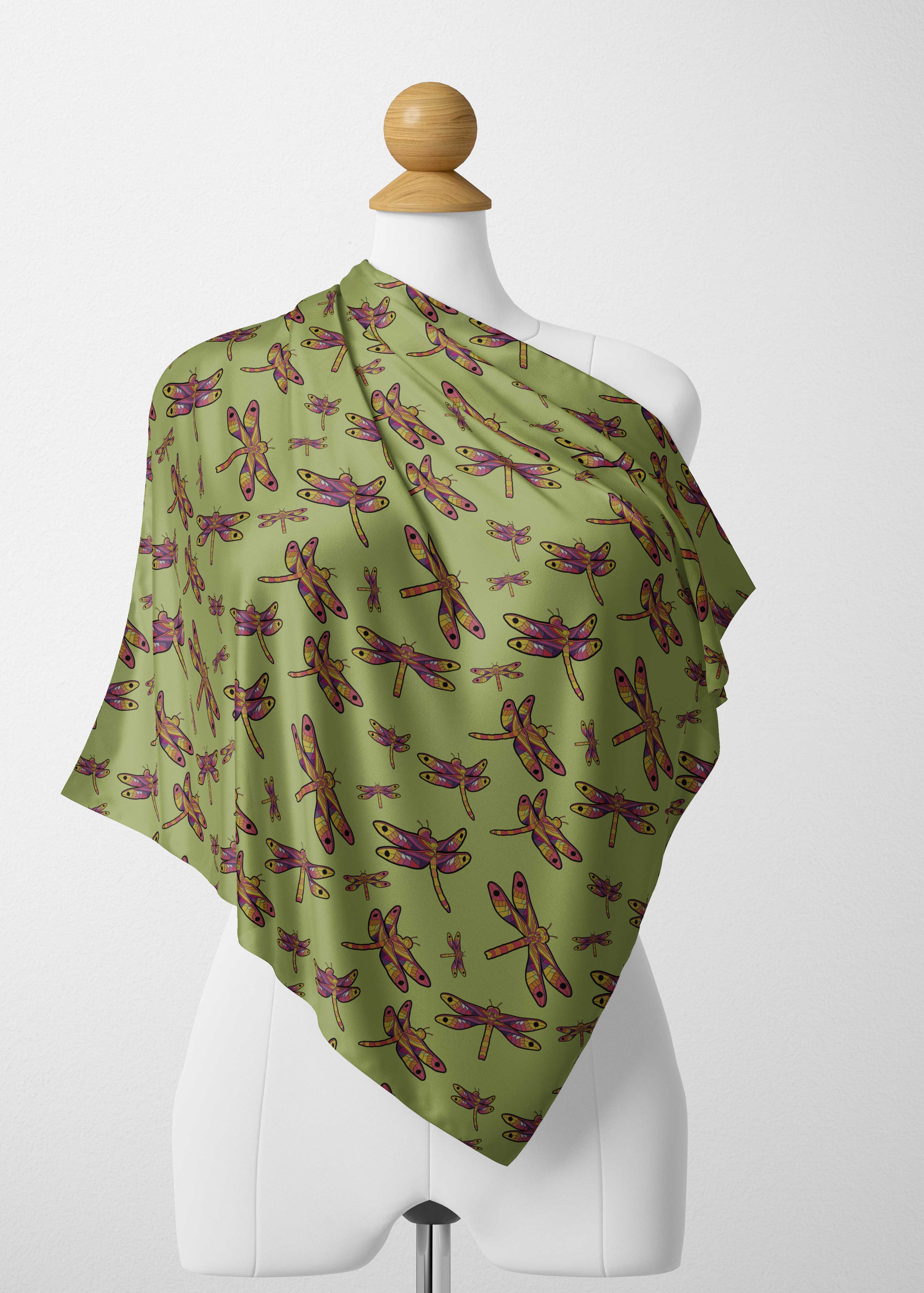 Gathering Lime Satin Shawl Scarf 49 Dzine