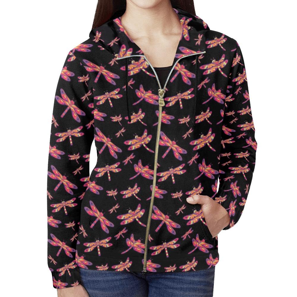 Gathering Noir All Over Print Full Zip Hoodie for Women (Model H14) All Over Print Full Zip Hoodie for Women (H14) e-joyer