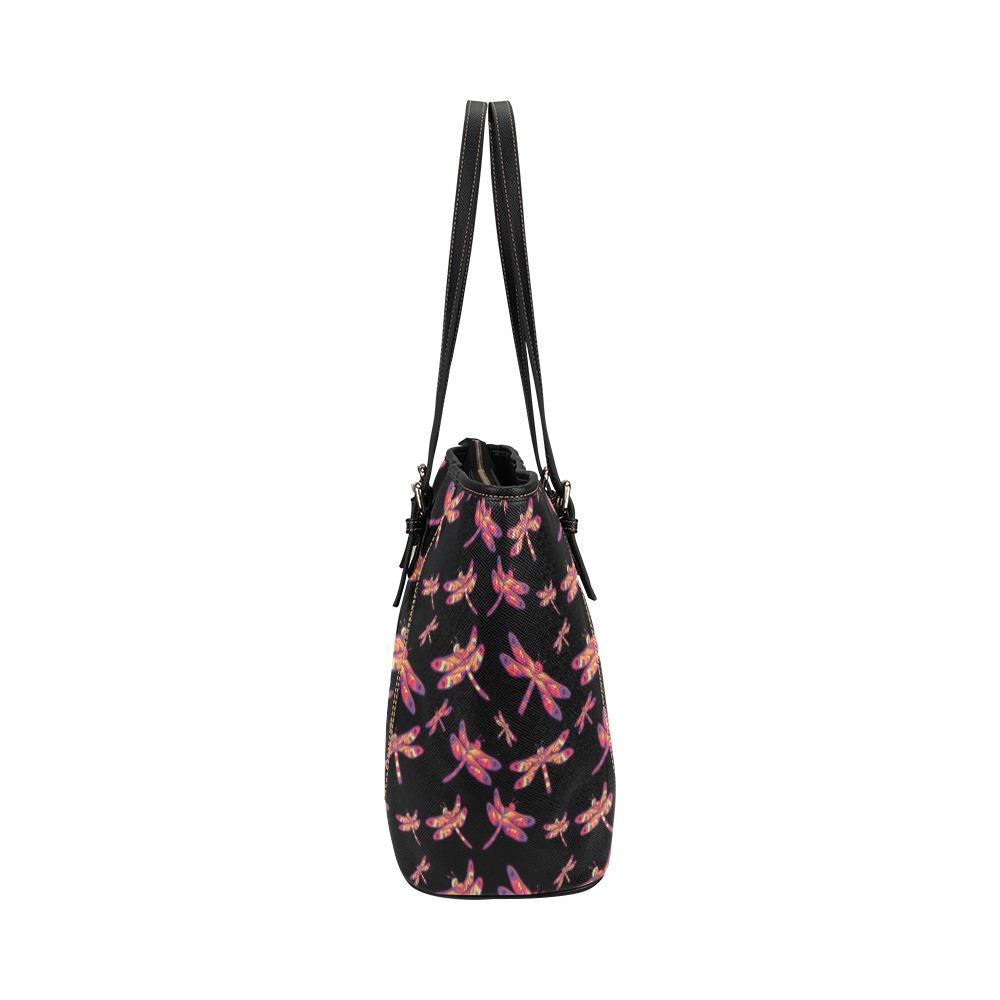 Gathering Noir Leather Tote Bag/Large (Model 1640) Leather Tote Bag (1640) e-joyer